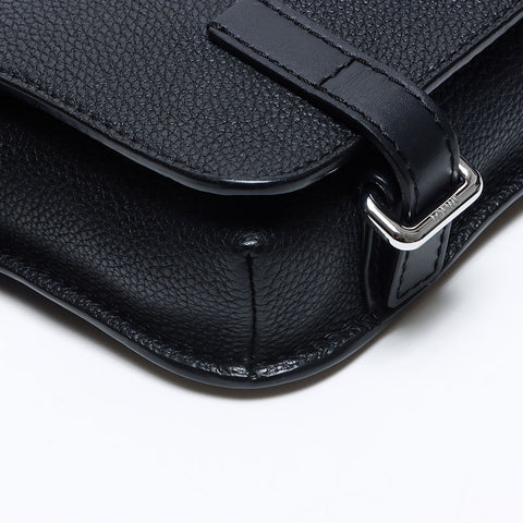 LOEWE Military Leather Body Bag Waist bag black WS14234