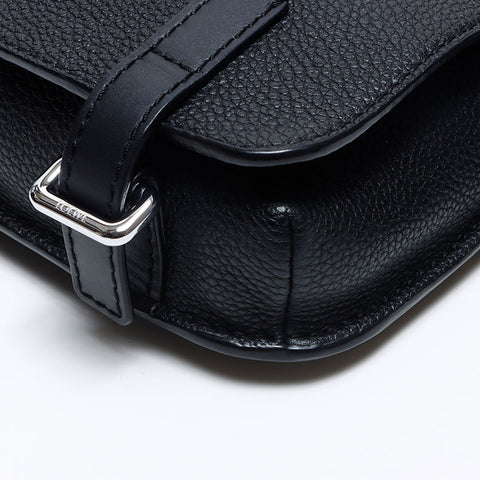 ロエベ LOEWE ミリタリー レザー ボディーバッグ ウエストバッグ ブラック WS14234