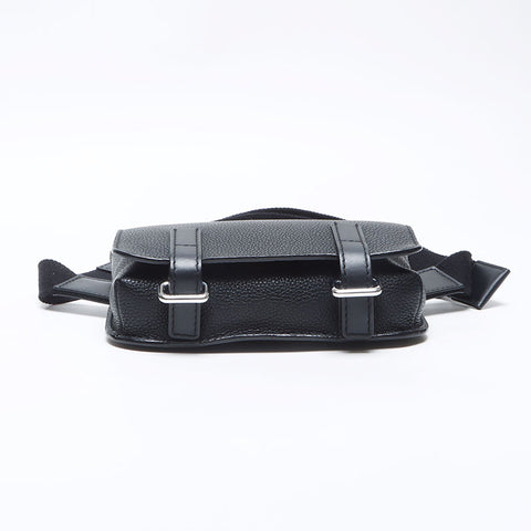 ロエベ LOEWE ミリタリー レザー ボディーバッグ ウエストバッグ ブラック WS14234