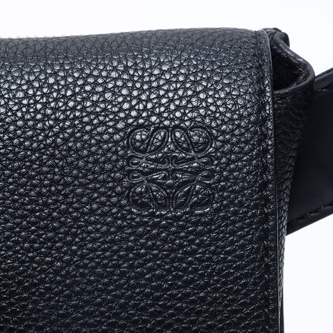 ロエベ LOEWE ミリタリー レザー ボディーバッグ ウエストバッグ ブラック WS14234