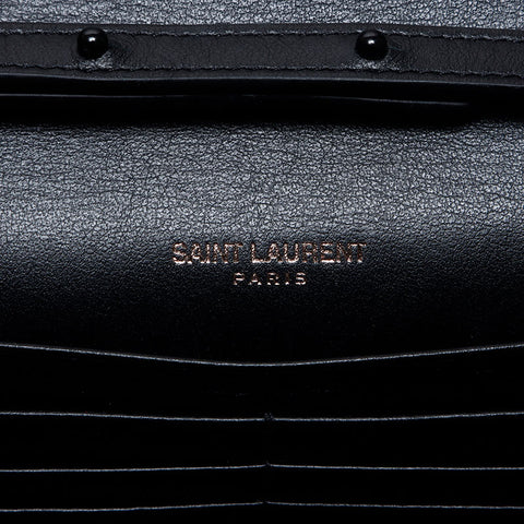 イヴ・サンローラン YVES SAINT LAURENT パテントレザー ルル エナメル ロゴ チェーン ショルダーバッグ ブラック WS14235