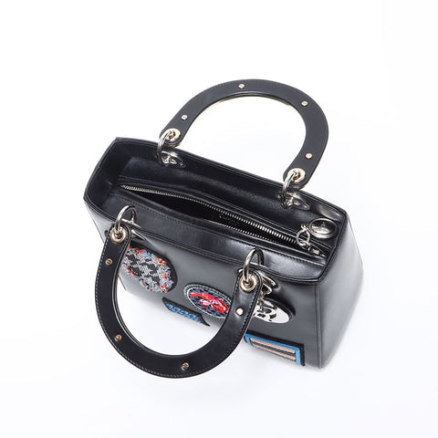 クリスチャンディオール Christian Dior カーフスキン レディディオール 2way ショルダーバッグ ブラック WS14236
