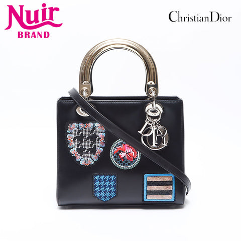 クリスチャンディオール Christian Dior カーフスキン レディディオール 2way ショルダーバッグ ブラック WS14236