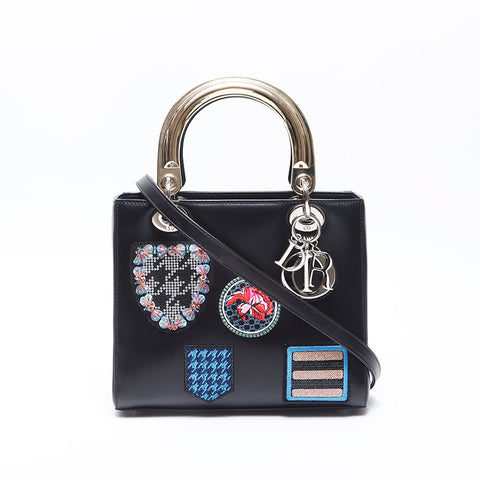 クリスチャンディオール Christian Dior カーフスキン レディディオール 2way ショルダーバッグ ブラック WS14236