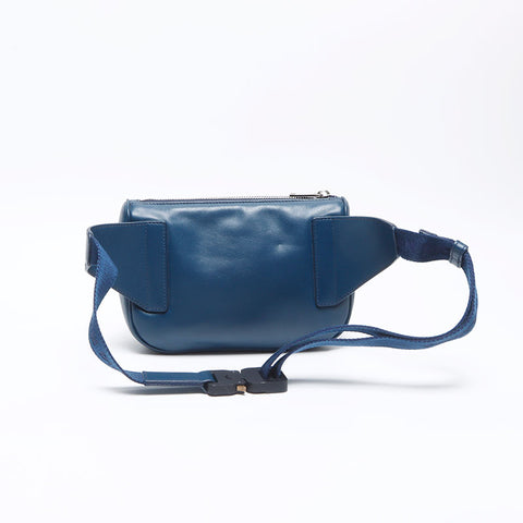 クリスチャンディオール Christian Dior オブリーク レザー ボディバッグ ウエストバッグ ブルー WS14237