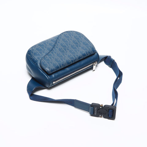 Christian Dior Oblique leather body bag Waist bag blue WS14237