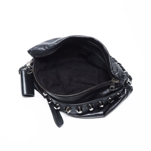 グッチ GUCCI スタッズ レザー ショルダーバッグ ブラック WS14239