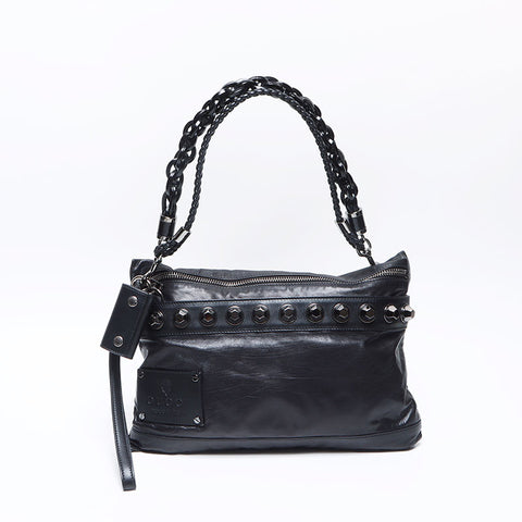グッチ GUCCI スタッズ レザー ショルダーバッグ ブラック WS14239