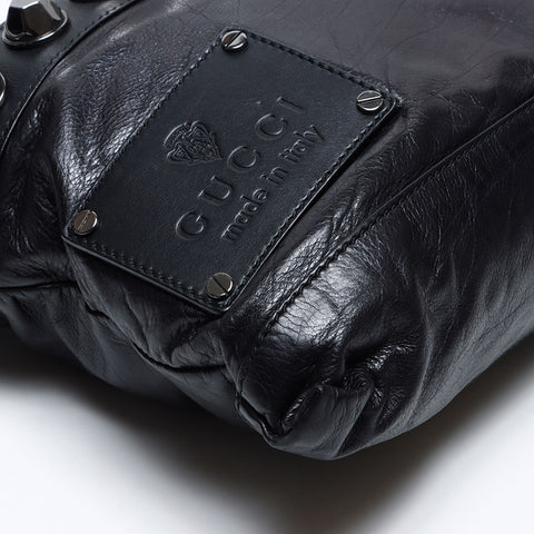 グッチ GUCCI スタッズ レザー ショルダーバッグ ブラック WS14239