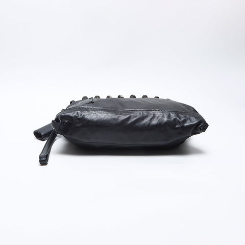 GUCCI Studded leather Shoulder Bag black WS14239