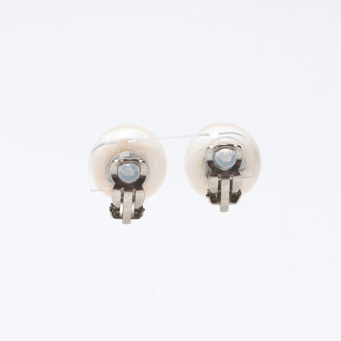 CHANEL 99A 1999 COCO Mark Button Round Earring white WS14242