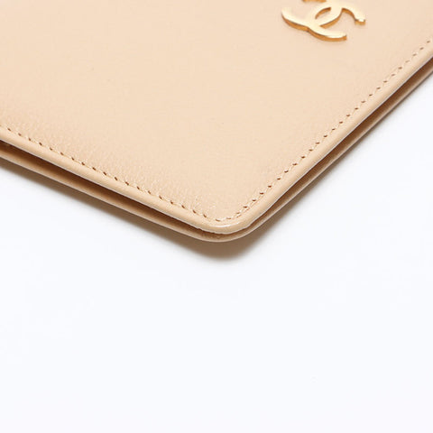シャネル CHANEL カードケース ココマーク 6番台 2000-2001 カードケース ベージュ WS14244