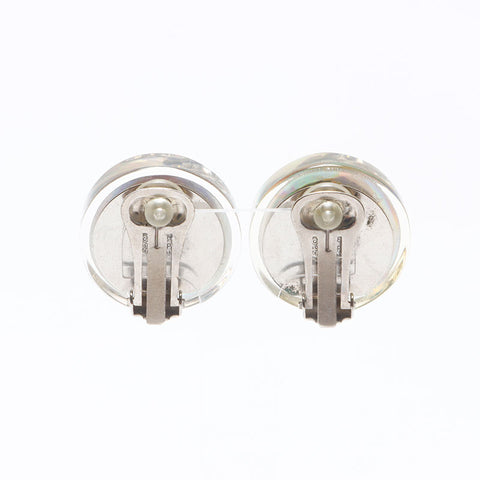 CHANEL 97P 1997 COCO Mark Icon Motif Earring Silver WS14247