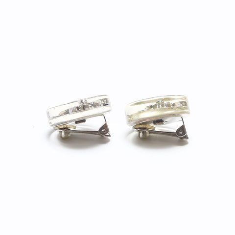 CHANEL 97P 1997 COCO Mark Icon Motif Earring Silver WS14247