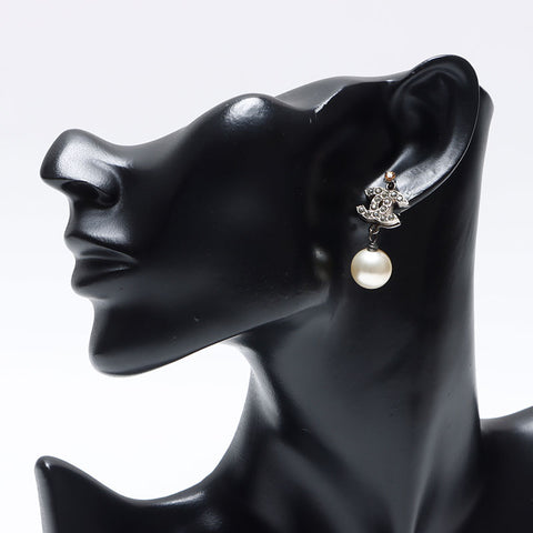 シャネル CHANEL 05P 2005 ココマーク パール ドロップ ピアス シルバー WS14249