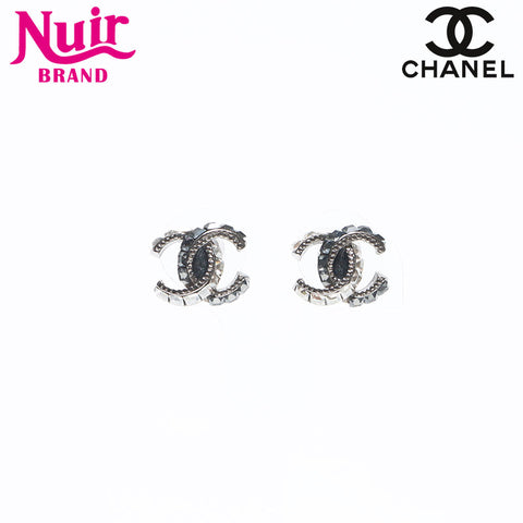 シャネル CHANEL 14P 2014 ミニ ココマーク ラインストーン ピアス シルバー WS14251