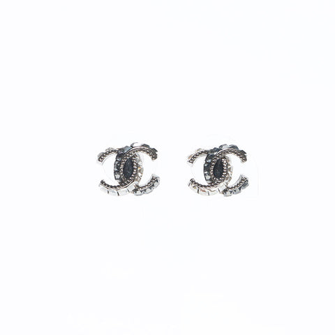 シャネル CHANEL 14P 2014 ミニ ココマーク ラインストーン ピアス シルバー WS14251