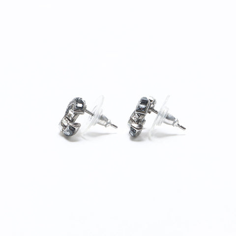 CHANEL 14P 2014 Mini COCO Mark Rhinestone Pierce Silver WS14251