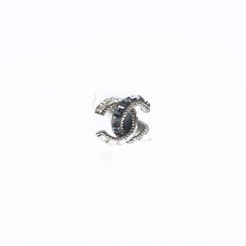 シャネル CHANEL 14P 2014 ミニ ココマーク ラインストーン ピアス シルバー WS14251