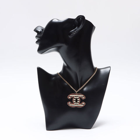 シャネル CHANEL 05P デカココマーク ボーダー ネックレス シルバー WS14252