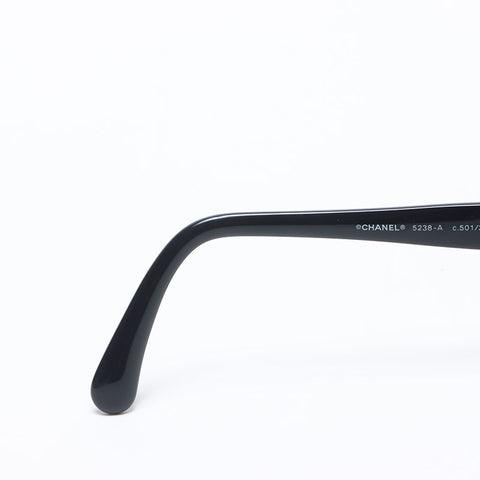 CHANEL Mini COCO Mark Oval Frame sunglasses black WS14255