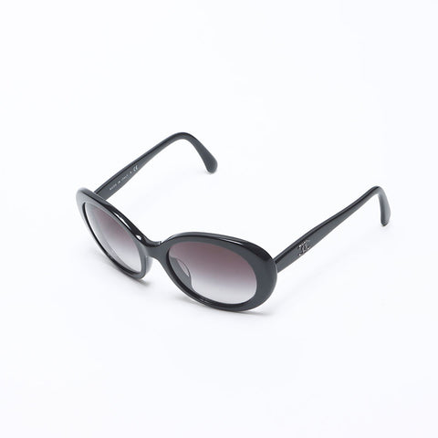 CHANEL Mini COCO Mark Oval Frame sunglasses black WS14255