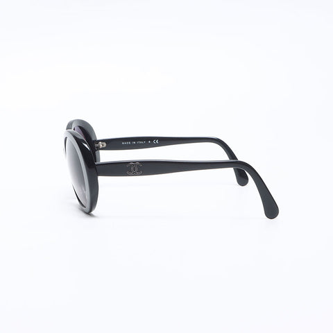 CHANEL Mini COCO Mark Oval Frame sunglasses black WS14255