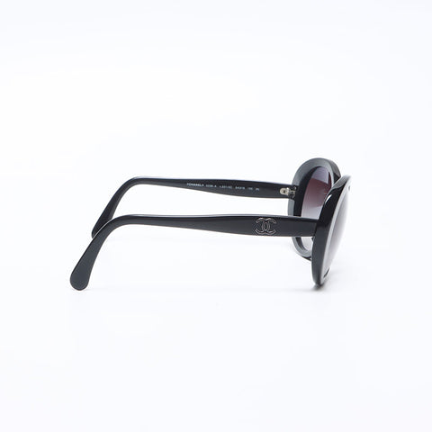 CHANEL Mini COCO Mark Oval Frame sunglasses black WS14255