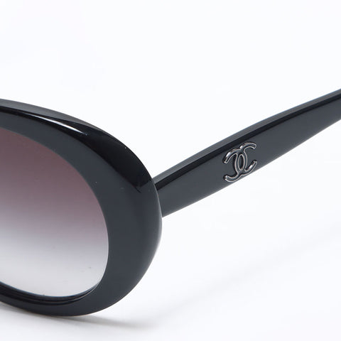 CHANEL Mini COCO Mark Oval Frame sunglasses black WS14255