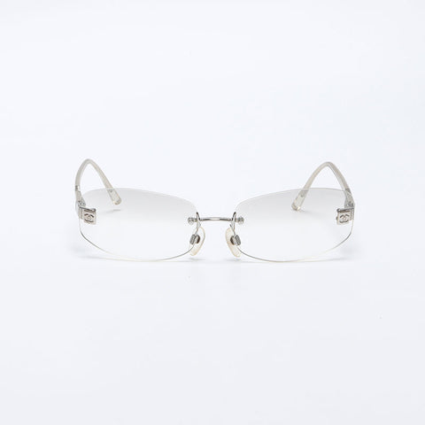 シャネル CHANEL リムレス ミニココマーク クリア サングラス シルバー WS14256