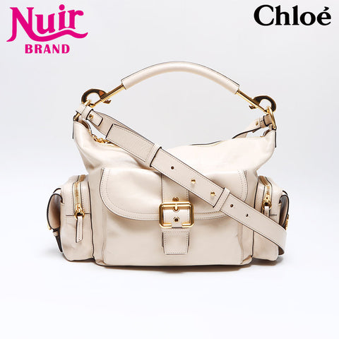 Chloe Camera Shining Leather 2024-2025s 2way Shoulder Bag white WS14259