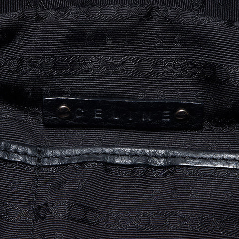 CELINE Triomphe Leather Logo Boston Bag Handbag black WS14261