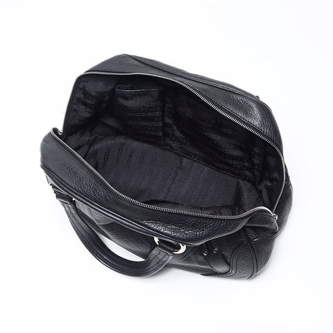 CELINE Triomphe Leather Logo Boston Bag Handbag black WS14261