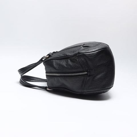 CELINE Triomphe Leather Logo Boston Bag Handbag black WS14261