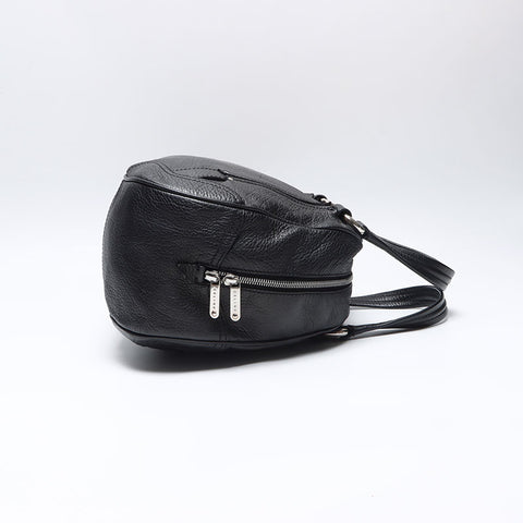 CELINE Triomphe Leather Logo Boston Bag Handbag black WS14261