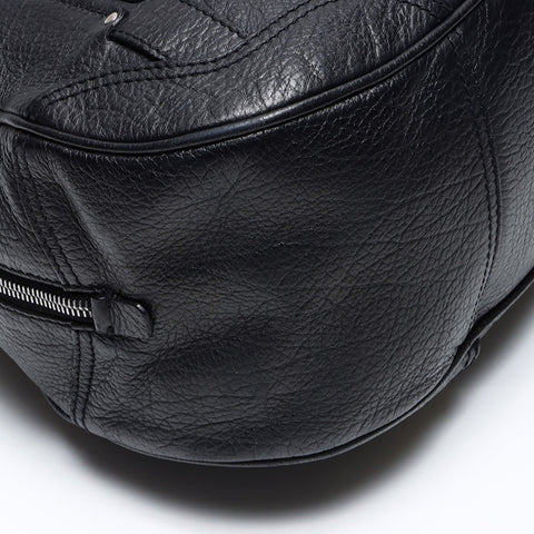 CELINE Triomphe Leather Logo Boston Bag Handbag black WS14261