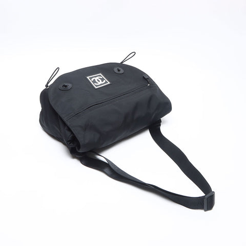 シャネル CHANEL 2003-2004 スポーツライン ナイロン メッセンジャーバッグ ショルダーバッグ ブラック WS14262