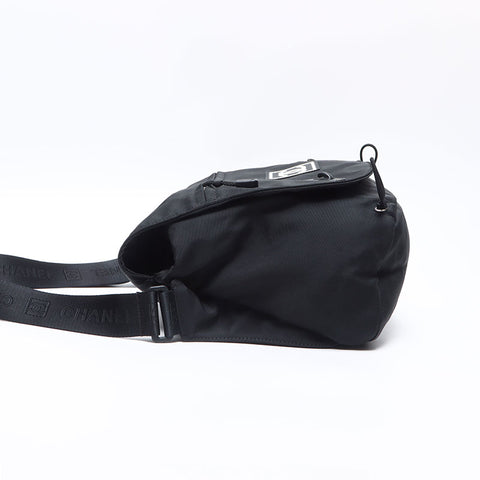 シャネル CHANEL 2003-2004 スポーツライン ナイロン メッセンジャーバッグ ショルダーバッグ ブラック WS14262