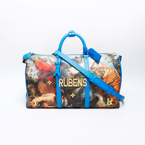 LOUIS VUITTON Masters Collection Keepall Bandouliere 50 Rubens Boston bag blue WS14278