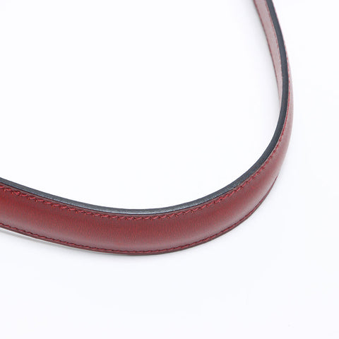 HERMES Trim 35 ◽️C engraved 2000 Vibrato box calf Rouge Ash Shoulder Bag Brown WS14280