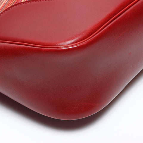 HERMES Trim 35 ◽️C engraved 2000 Vibrato box calf Rouge Ash Shoulder Bag Brown WS14280