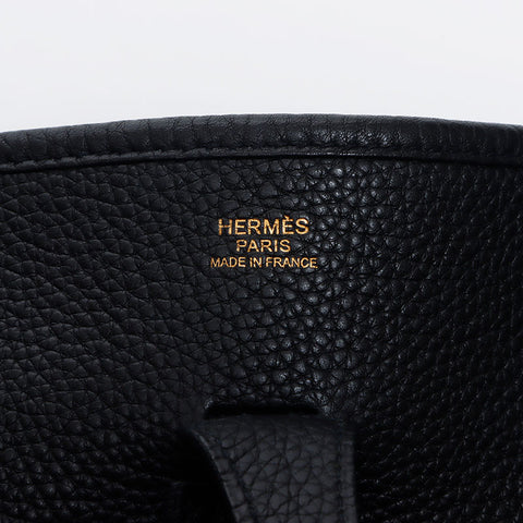 HERMES Evelyn 1 PM Taurillon Clemence Clemence ◽️L stamped 2008 Shoulder Bag black WS14282