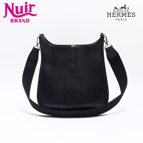 HERMES Evelyn 1 PM Taurillon Clemence Clemence ◽️L stamped 2008 Shoulder Bag black WS14282