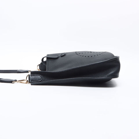 HERMES Evelyn 1 PM Taurillon Clemence Clemence ◽️L stamped 2008 Shoulder Bag black WS14282