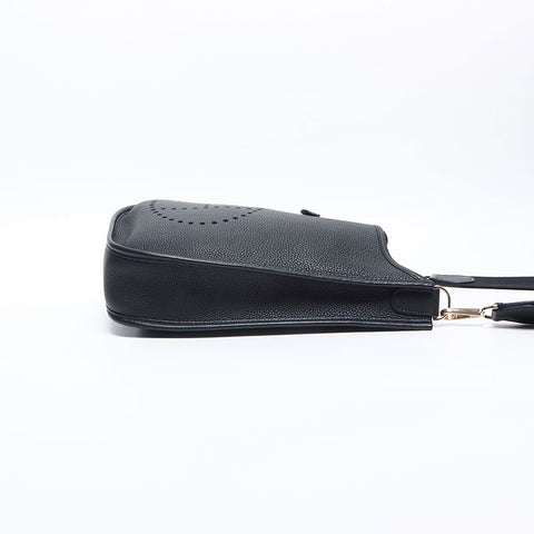 HERMES Evelyn 1 PM Taurillon Clemence Clemence ◽️L stamped 2008 Shoulder Bag black WS14282