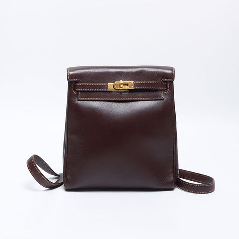 エルメス HERMES ケリーアド ◽️C刻印 1999年製 リュック・デイパック ブラウン WS14283