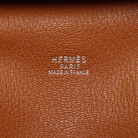 HERMES ◽️J stamp 2006 Taurillon Clemence Omnibus PM Handbag Brown WS14286