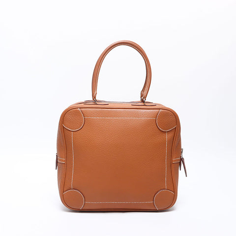 HERMES ◽️J stamp 2006 Taurillon Clemence Omnibus PM Handbag Brown WS14286
