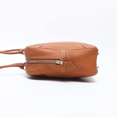 HERMES ◽️J stamp 2006 Taurillon Clemence Omnibus PM Handbag Brown WS14286