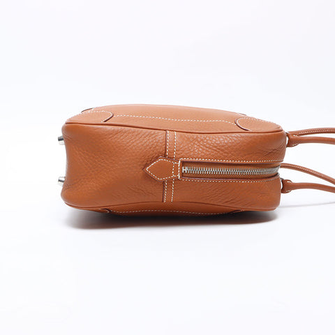 HERMES ◽️J stamp 2006 Taurillon Clemence Omnibus PM Handbag Brown WS14286